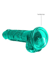 7" / 19 cm Realistic Dildo With Balls - Turquoise